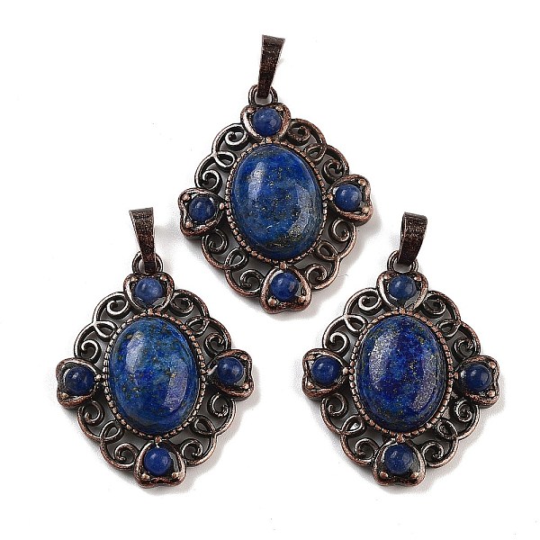 Dyed Natural Lapis Lazuli Rhombus Pendants