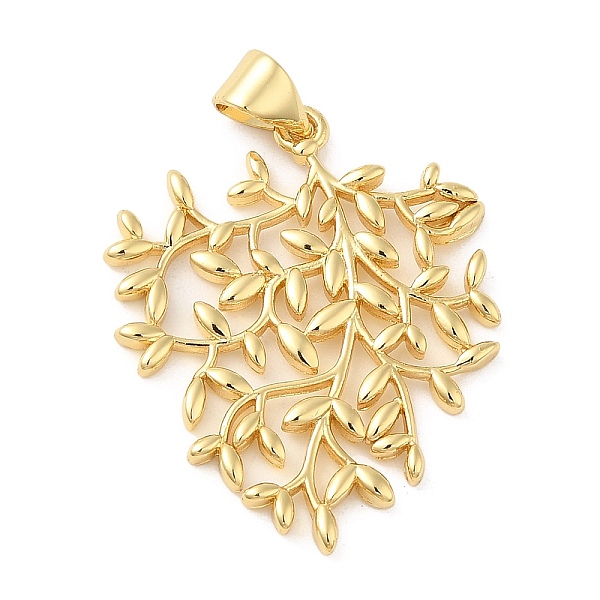 

PandaHall Rack Plating Brass Pendants, Long-Lasting Plated, Cadmium Free & Lead Free, Leafy Branch Charms, Real 18K Gold Plated...