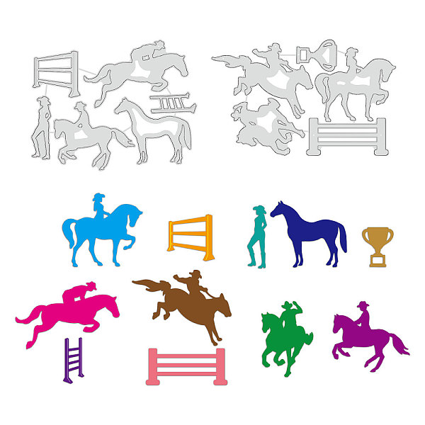 

PandaHall BENECREAT Equestrian Silhouette Cutting Dies, Metal Embossing Stencils Template for Making Photo Decorative Paper Scrapbooking...