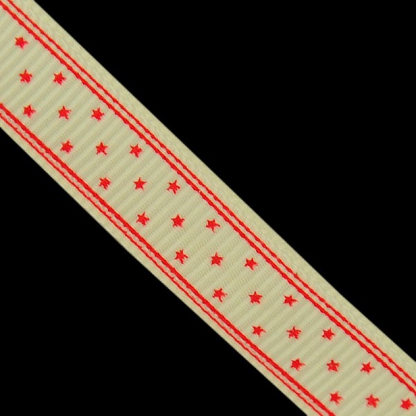 

PandaHall Star Printed Grosgrain Ribbon, Nice for Party Decoration, Red, 3/8 inch(10mm), about 100yards/roll(91.44m/roll) Polyester Red