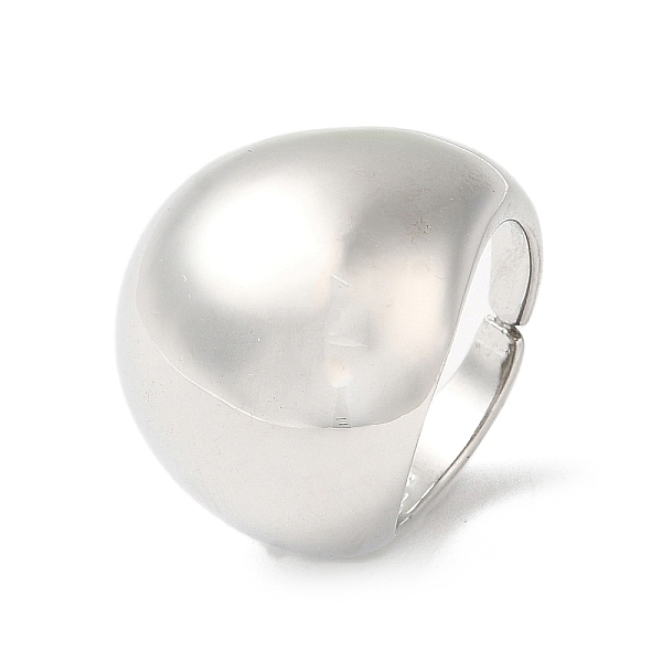 

PandaHall Rack Plating Brass Plain Dome Open Cuff Rings, Cadmium Free & Lead Free, Platinum, US Size 7 1/4(17.5mm) Brass Round