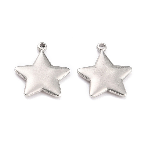 

PandaHall 304 Stainless Steel Charms, Star, Stainless Steel Color, 13.5x11.5x1.5mm, Hole: 1mm 304 Stainless Steel Star