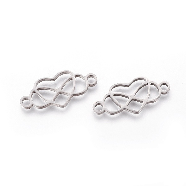 

PandaHall 304 Stainless Steel Links, Manual Polishing, Polyamory Links, Manual Polishing, Heart with Infinity, Stainless Steel Color...