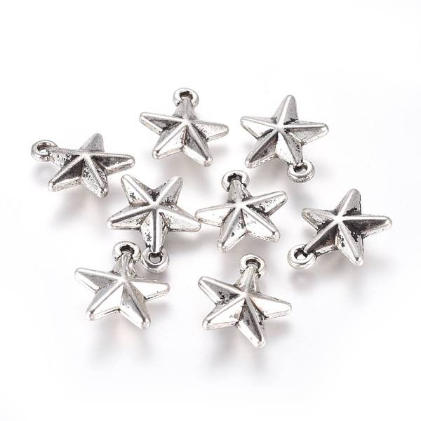 

PandaHall CCB Plastic Pendant, Star, Antique Silver, 23x20.5x7mm, Hole: 2.5mm Plastic Star