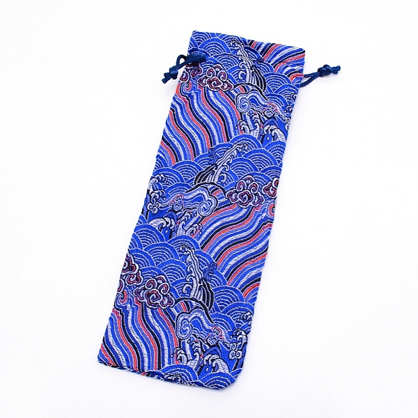 

PandaHall Brocade Drawstring Pouches, Candy Sachet Wallet Jewelry Bag, Royal Blue, 23.5~25x8~8.5x0.1cm Cloth Others