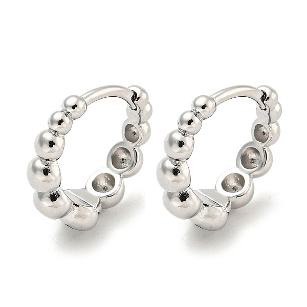 

PandaHall Brass Hoop Earrings, Real Platinum Plated, 13.5x4mm Brass Round