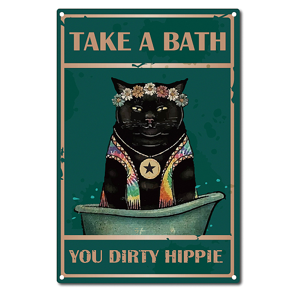 

PandaHall Vintage Metal Tin Sign, Wall Decor for Bars, Restaurants, Cafes Pubs, Cat Pattern, 30x20cm Tinplate Cat Shape