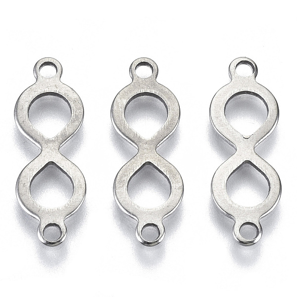 

PandaHall 201 Stainless Steel Links Connectors, Laser Cut, Infinity, Stainless Steel Color, 20x7x0.8mm, Hole: 1.6mm 201 Stainless Steel...