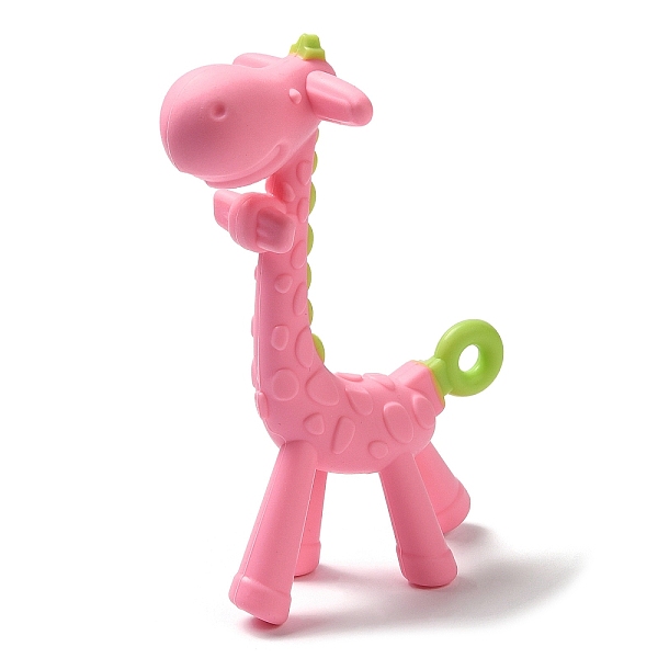 

PandaHall Giraffe Food Grade Eco-Friendly Silicone Pendants, Chewing Beads For Teethers, DIY Nursing Necklaces Making, Pink, 135x47x88.5mm...