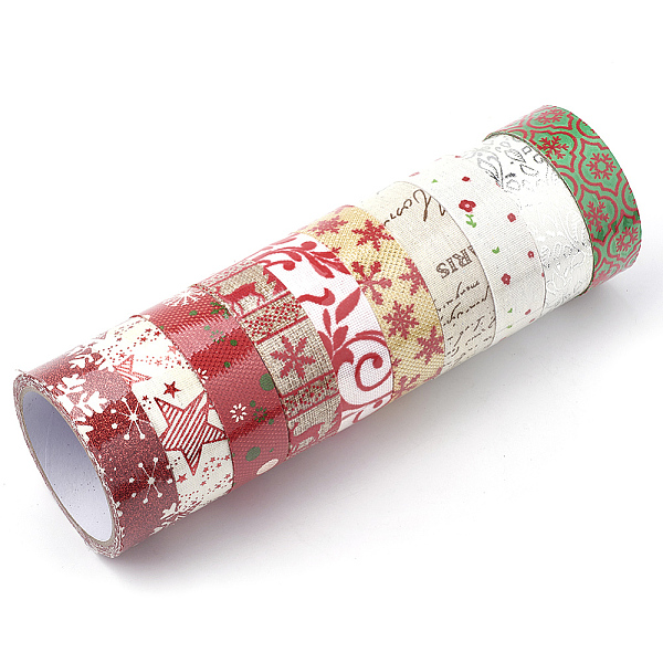 

PandaHall Self Adhesive Single Face Pattern Printed Burlap Ribbon, Hessian Ribbon, Jute Ribbon, Mixed Color, 1-1/8 inch(30mm), about 2m/roll..., Multicolor