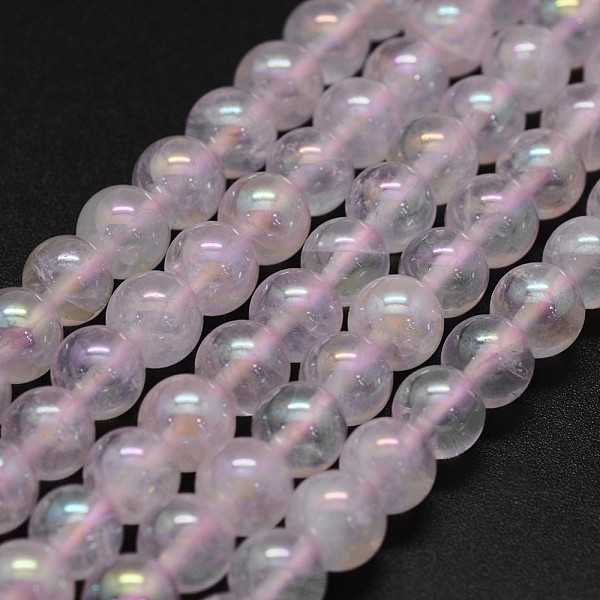 Electroplated Natural Rose Quartz Beads Strands