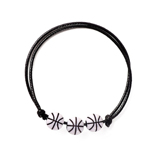

PandaHall Black, show in picture 1Woven bracelet, Basketball, Football, and Rugby Beaded Bracelet Fibre Black
