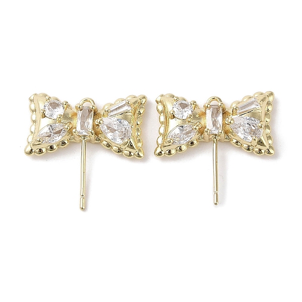

PandaHall Brass with Clear Cubic Zirconia Stud Earring Findings, Bowknot, Real 18K Gold Plated, 20x20x5.5mm, Hole: 1.4mm, Pin: 0.7x12mm...