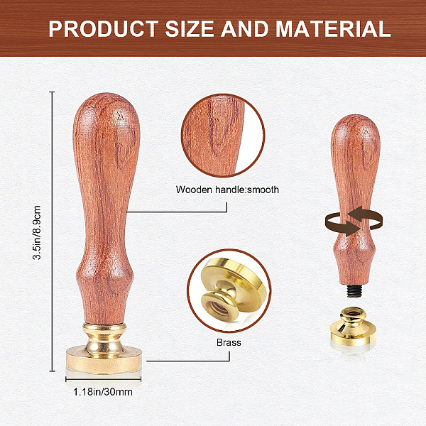 

PandaHall Brass Wax Seal Stamp with Handle, for DIY Scrapbooking, Moon Pattern, 89x30mm Brass Moon