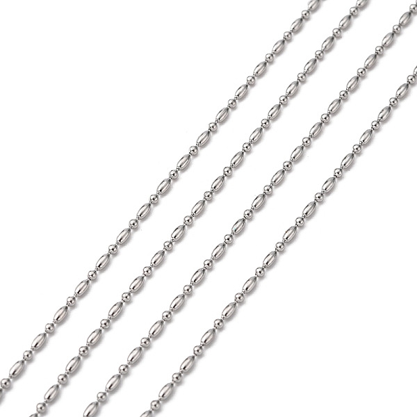 

PandaHall 304 Stainless Steel Ball Chains, 1:1 Rice and Round, Stainless Steel Color, 1.5mm 304 Stainless Steel