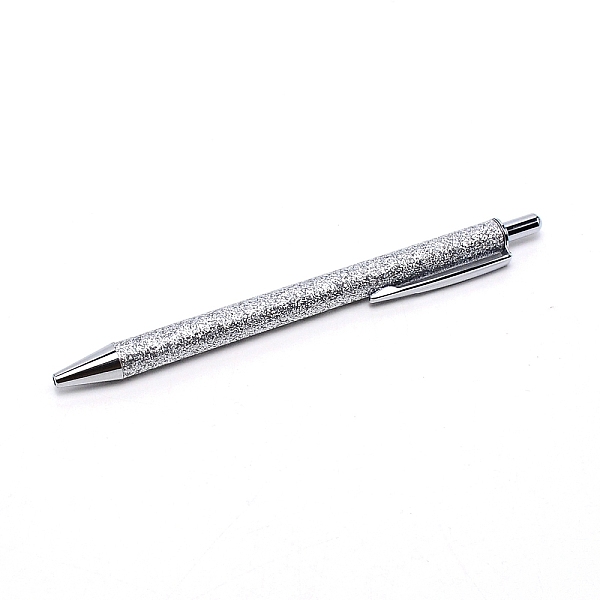 

PandaHall Gold Powder Press Ballpoint Pen, with Aluminium Handle, for School Supplies, Silver, 14.3x1.4x0.95cm Aluminum Silver