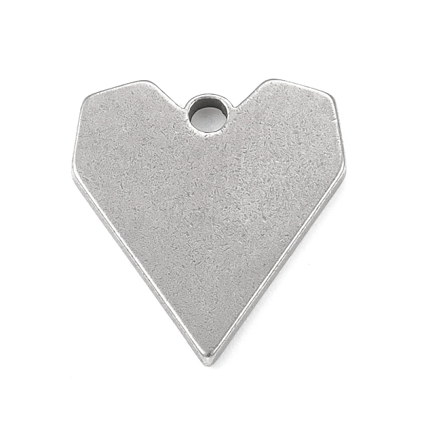 

PandaHall 304 Stainless Steel Pendants, Heart Charm, Stainless Steel Color, 17x15.5x1.5mm, Hole: 2mm 304 Stainless Steel Heart