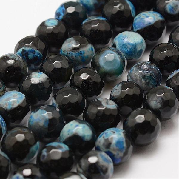 

PandaHall Faceted Natural Fire Crackle Agate Beads Strands, Round, Dyed & Heated, Light Blue, 10mm, Hole: 1.5mm, about 38pcs/strand, 14 inch...