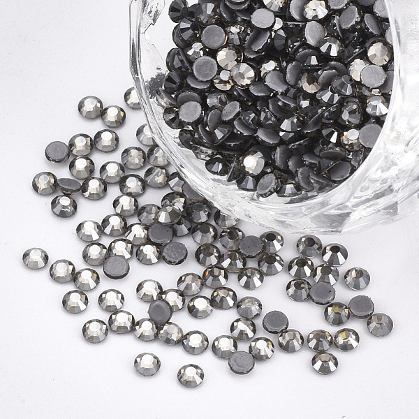 

PandaHall Hotfix Rhinestone, Glass Rhinestone Flat Back Cabochons, Half Round, Black Diamond, SS10, 2.7~2.8x1mm, about 1440pcs/bag Glass..., Gray