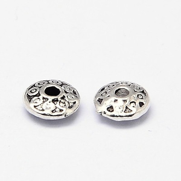 

PandaHall Brass Spacer Beads, Flat Round, Antique Silver, 6x2.5mm, Hole: 1mm Brass Flat Round