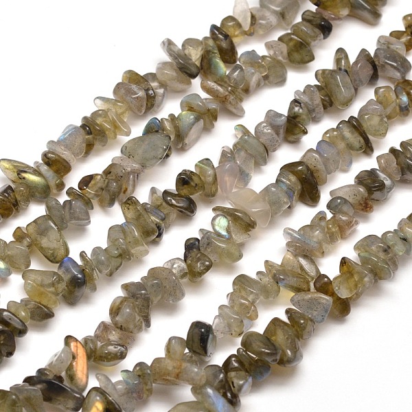 

PandaHall Natural Labradorite Chip Bead Strands, 5~8x5~8mm, Hole: 1mm, about 31.5 inch Labradorite Chip