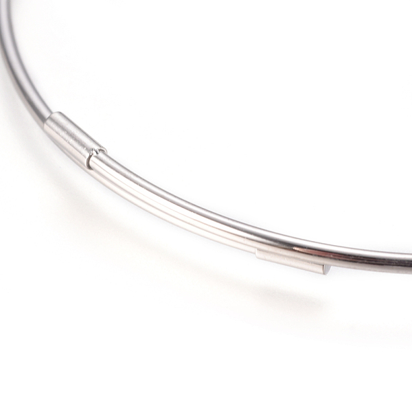 

PandaHall Adjustable 304 Stainless Steel Bangles Making, Stainless Steel Color, 2-1/2 inch(6.3cm), 1.5mm Stainless Steel