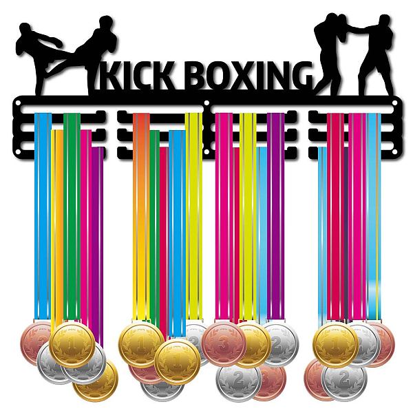 

PandaHall CREATCABIN Kick Boxing Medal Holder Strike Sport Medals Display Wall Mount Hanger Decor Stainless Steel Hanging Award for Home..., Black
