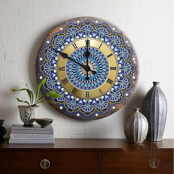 

PandaHall DIY Diamond Clock Kit, Including Resin Rhinestones Bag, Diamond Sticky Pen, Tray Plate and Glue Clay, Flower, Clock: 30mm Resin..., Multicolor