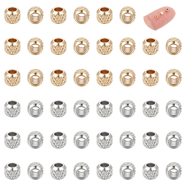 

PandaHall UNICRAFTALE 100Pcs 2 Colors Stainless Steel Rondelle Beads Golden Texture Spacer Beads Metal Stopper Loose Bead Rondelle Seamed...