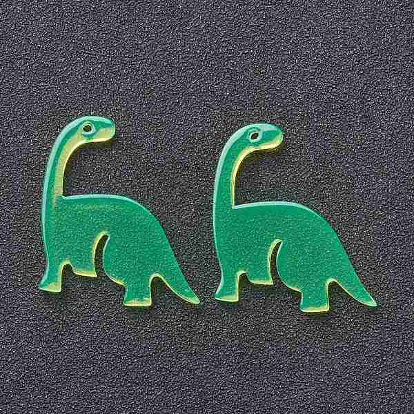 

PandaHall Transparent Acrylic Pendants, Dinosaur, Green, 28x25x2.5mm, Hole: 1.2mm Acrylic Dinosaur Green
