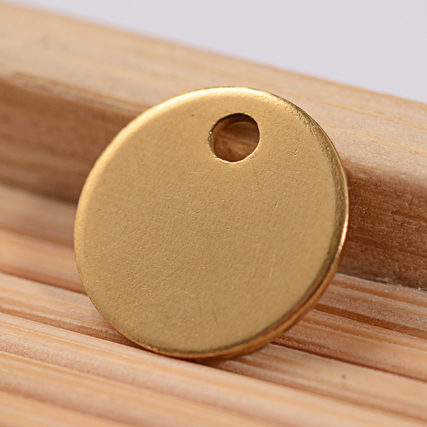 

PandaHall Ion Plating(IP) 304 Stainless Steel Stamping Blank Tag Flat Round Charms, Golden, 8x0.8mm, Hole: 1.2mm 304 Stainless Steel Flat...