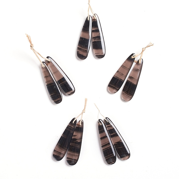 

PandaHall Natural Obsidian Pendants, for Jewelry Making, Teardrop, 45~45.5x12~12.5x4~4.5mm, Hole: 1mm Obsidian Teardrop
