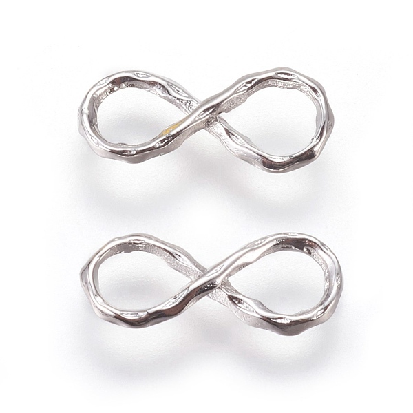 

PandaHall Brass Links connectors, Infinity, Platinum, 6x14x2mm, Hole: 3mm Brass Infinity