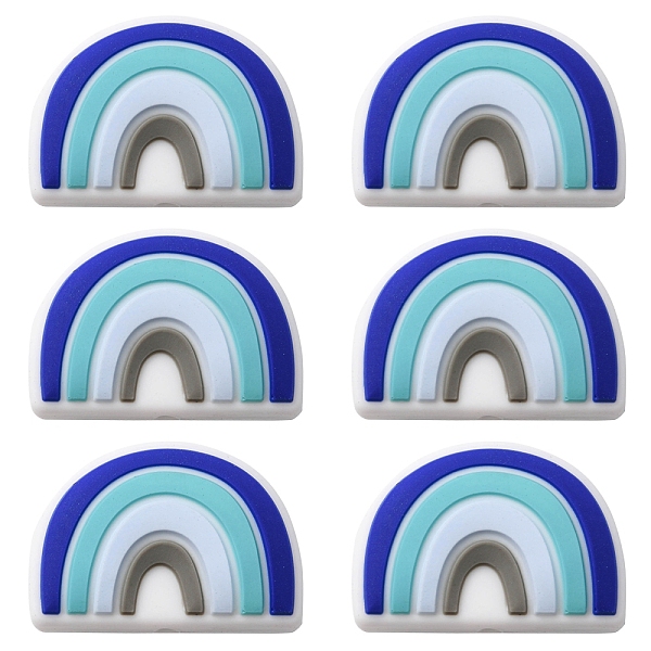

PandaHall 6Pcs Food Grade Eco-Friendly Silicone Focal Beads, Chewing Beads For Teethers, DIY Nursing Necklaces Making, Rainbow Shaped, Slate...