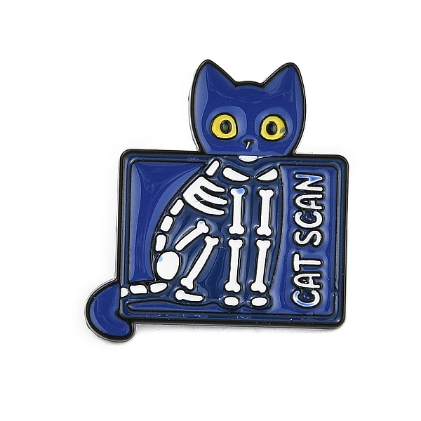 Katze Mit Wort Cat Scan Emaille Pins