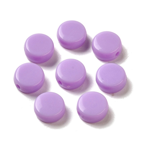 

PandaHall Opaque Acrylic Beads, Flat Round, Lilac, 10x5mm, Hole: 1.8mm, about 1500pcs/500g Acrylic Flat Round Purple