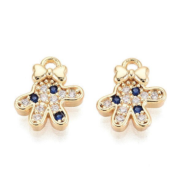 Brass Micro Pave Cubic Zirconia Charms