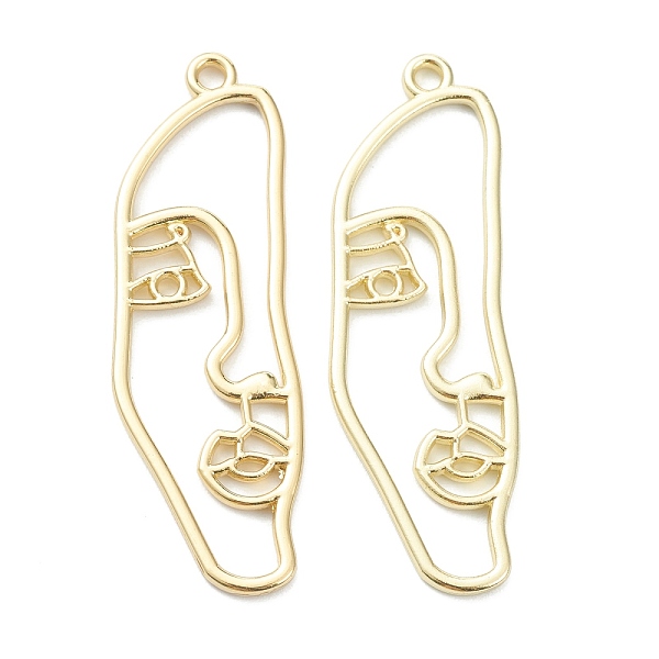 

PandaHall Alloy Pendants, Hollow Face, Light Gold, 40x13x1.5mm, Hole: 1.8mm Alloy Human