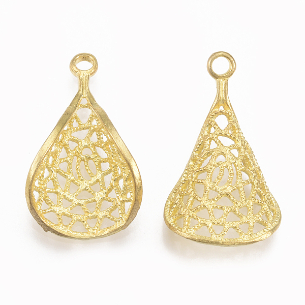 

PandaHall Brass Pendants, Nickel Free, teardrop, Raw(Unplated), 21.5x12.5x5.5mm, Hole: 1.5mm Brass Teardrop