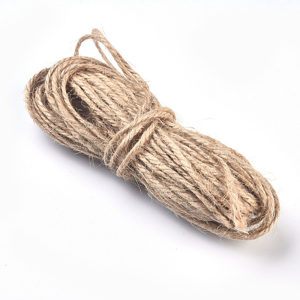 

PandaHall 2-Ply Jute Cord, Jute String, Jute Twine, for Jewelry Making, Gift Packaging, Peru, 1mm, 5m/bundle Jute Brown