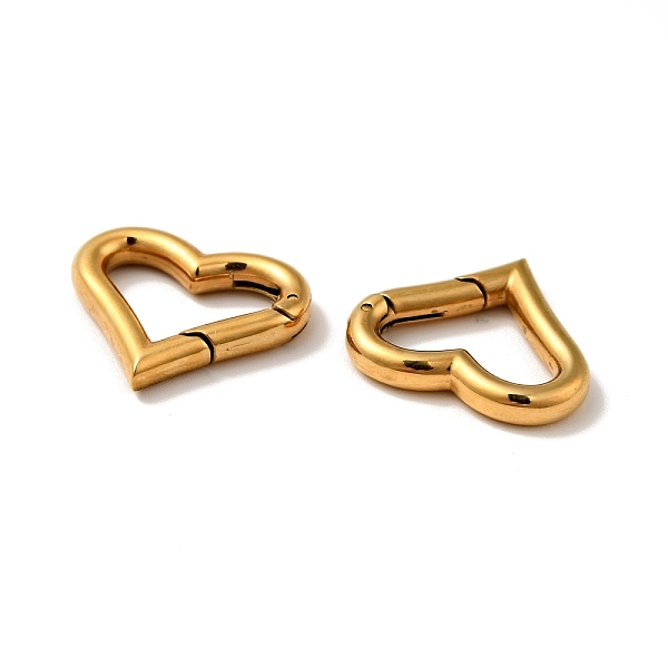 

PandaHall Vacuum Plating 304 Stainless Steel Spring Gate Rings, Heart, Golden, 17x20x3mm, 9 Gauge, Inner Diameter: 11x15mm 304 Stainless...