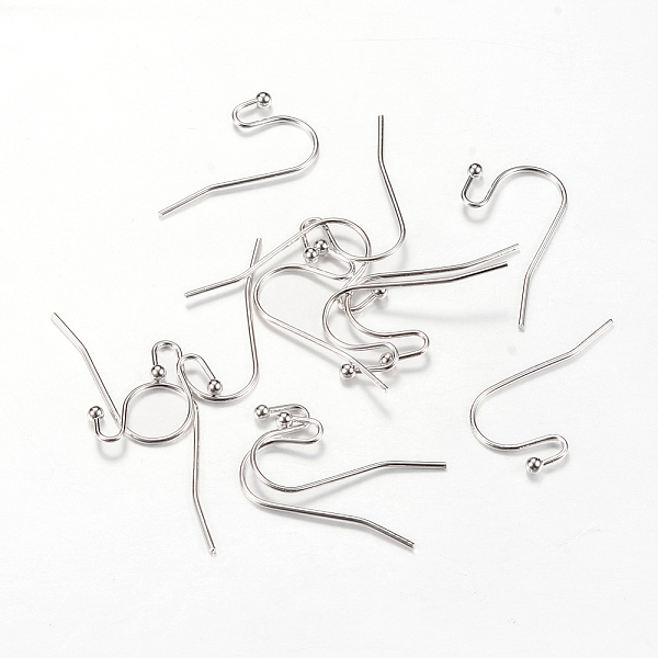 

PandaHall Brass Earring Hooks, Nickel Free, Real Platinum Plated, 21x2mm Brass