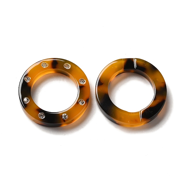 

PandaHall Cellulose Acetate(Resin) Cabochons, with Clear Cubic Zirconia, Ring, Peru, 25x4mm Cellulose Acetate Ring Brown