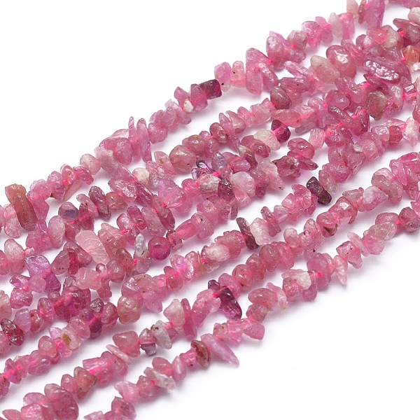 

PandaHall Natural Red Tourmaline Beads Strands, Chip, 3~6x1~3mm, Hole: 0.7mm, about 15.55 inch(39.5cm) Tourmaline Chip