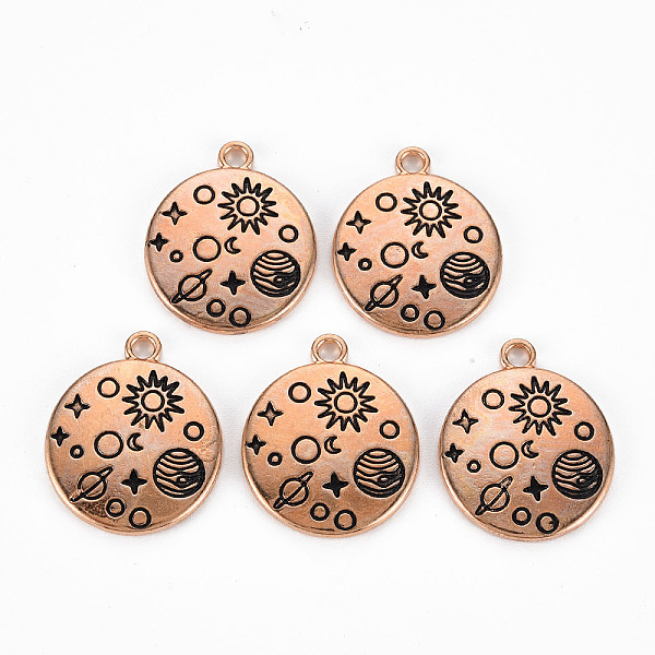

PandaHall Alloy Solar System Pendants, Cadmium Free & Lead Free, Flat Round, Light Gold, 23.5x19x2mm, Hole: 2mm Alloy Flat Round