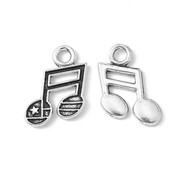 

PandaHall Tibetan Style Alloy Pendants, Cadmium Free & Lead Free, Musical Note, Antique Silver, 19x13x1.5mm, Hole: 3mm Alloy Musical Note