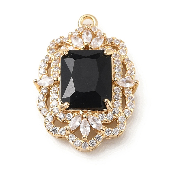 

PandaHall Brass with K9 Glass & Rhinestone Pendants, Light Gold, Oval Charms, Jet, 24x16x6mm, Hole: 1.5mm K9 Glass Oval Black