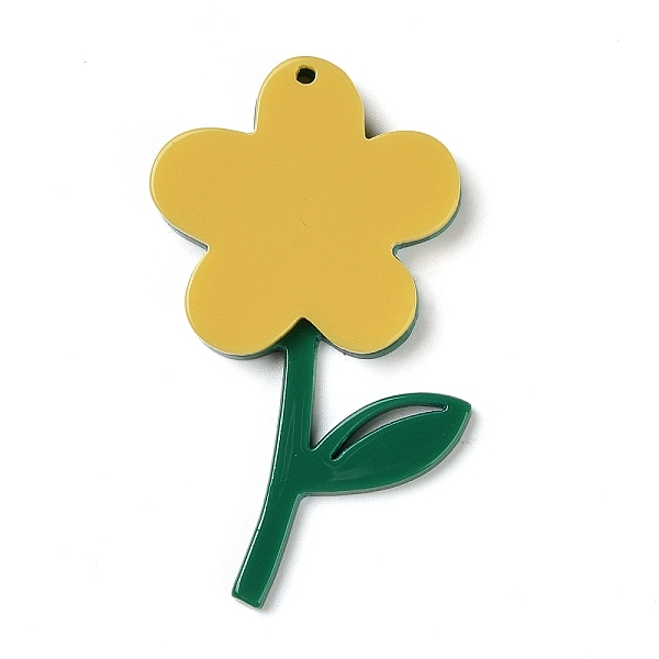 

PandaHall Acrylic Pendants, Flower, Yellow, 50x31.5x4.5mm, Hole: 1.5mm Acrylic Flower Yellow