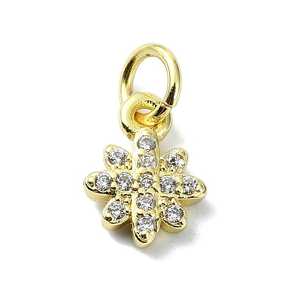 

PandaHall Brass Micro Pave Clear Cubic Zirconia Charms, Snowflake, 9.5x7x2mm, Hole: 3mm Brass+Cubic Zirconia Snowflake Clear