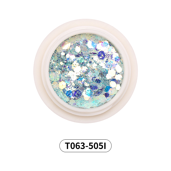 

PandaHall Shiny Nail Art Decoration Accessories, with Glitter Powder and Sequins, DIY Sparkly Paillette Tips Nail, Light Sky Blue...